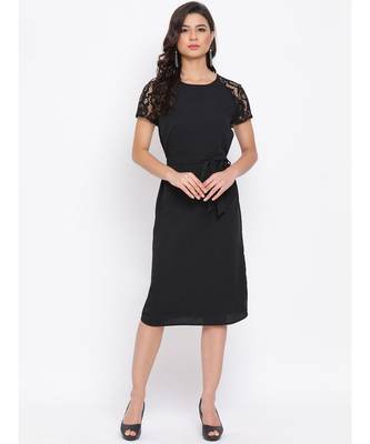 Black Lace Detail Women Dress 1
