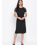 Black Lace Detail Women Dress