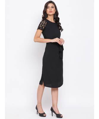 Black Lace Detail Women Dress 3