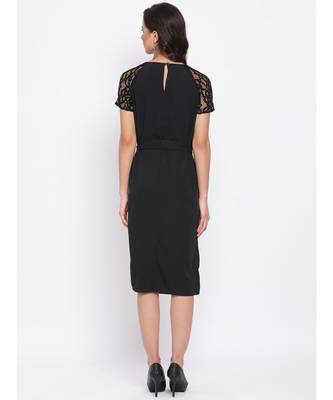 Black Lace Detail Women Dress 4