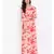 Red Floral Nightwear Women Dress