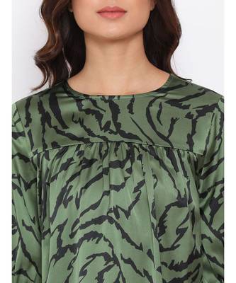 Green Wave Nightwear Women Dress 5