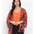 Floral Orange Print Women Shrug With cami