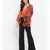 Floral Orange Print Women Shrug With cami