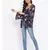 Floral Blue Print Women Shrug With Cami