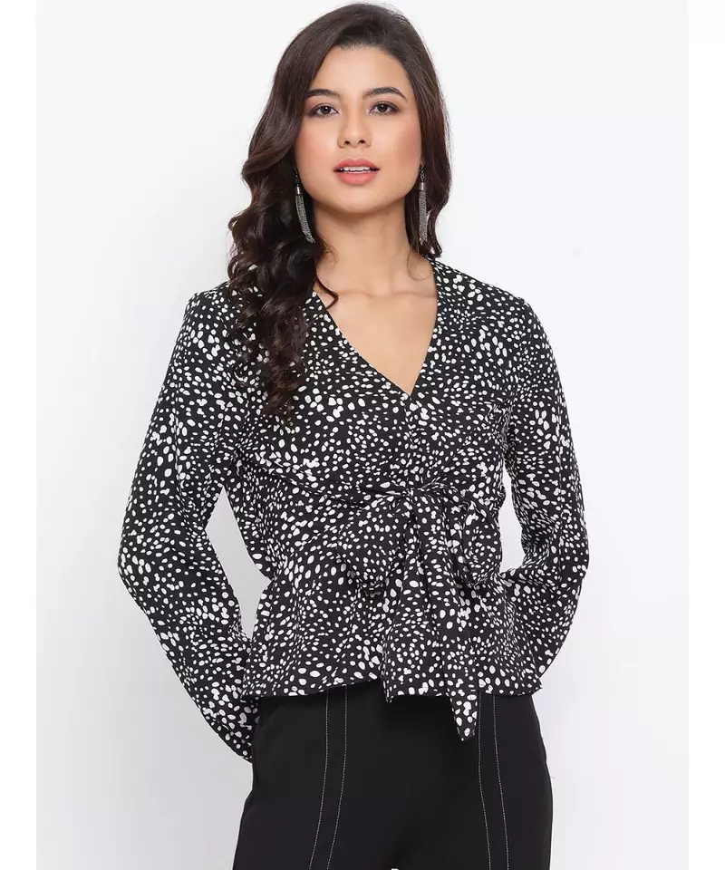 Grey Graphic Turn Women Top