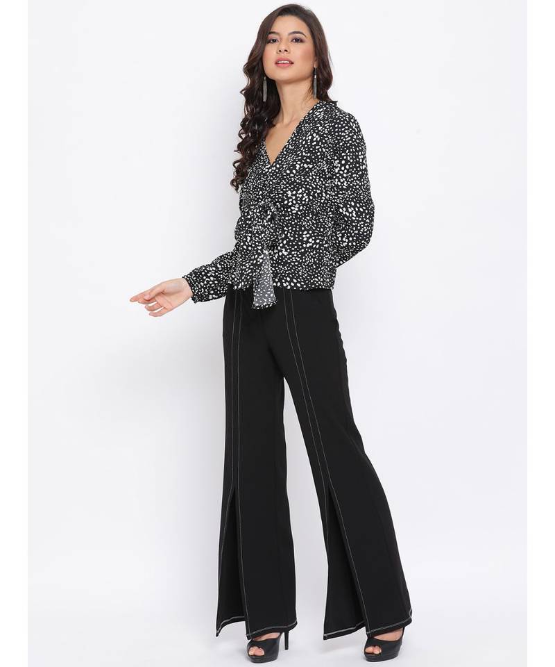 Grey Graphic Turn Women Top