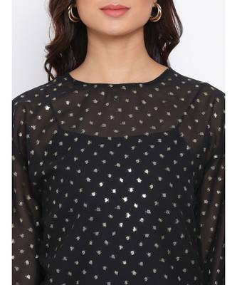 Polka Stylized Sleeve Women Top 5