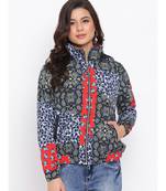 Graphic Multicolour Women Quilted Jacket