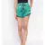 Green Mono Nightwear Women Shorts