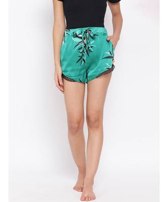 Green Mono Nightwear Women Shorts 1