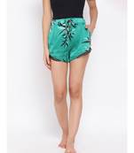 Green Mono Nightwear Women Shorts