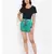 Green Mono Nightwear Women Shorts