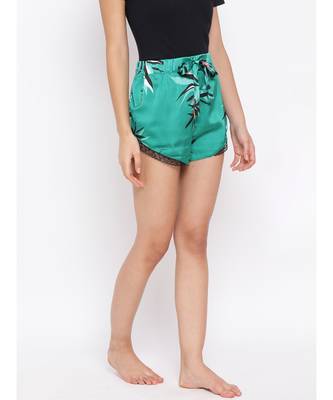 Green Mono Nightwear Women Shorts 3