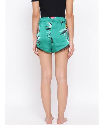 Green Mono Nightwear Women Shorts 4