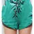 Green Mono Nightwear Women Shorts