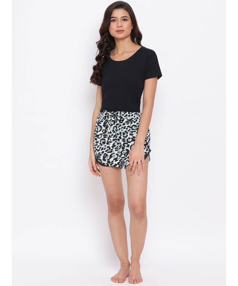 Wild Print Nightwear Women Shorts