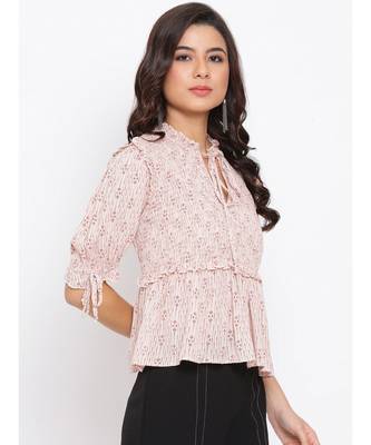 Beige Dobby Women Top 3