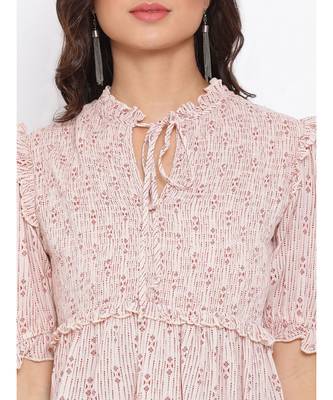 Beige Dobby Women Top 5
