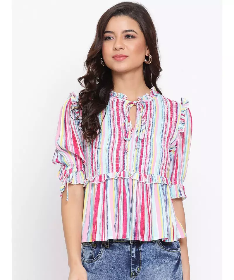 Vibrant Multicoloured Women Top