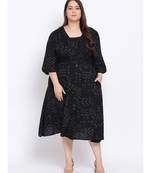 Black Graphic Maxi Plus Size Women Dress