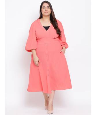Pink Pin Maxi Plus Size Women Dress 1
