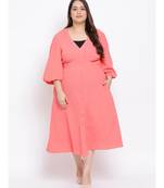 Pink Pin Maxi Plus Size Women Dress