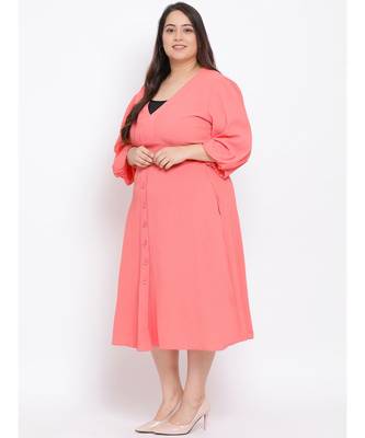 Pink Pin Maxi Plus Size Women Dress 2