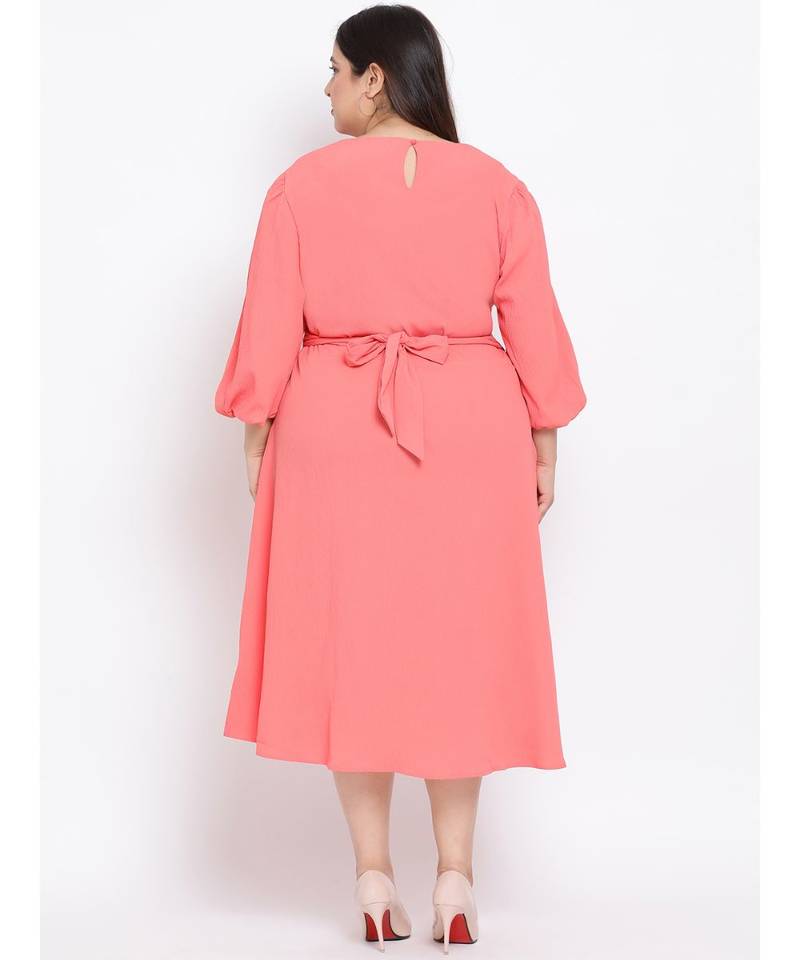 Pink Pin Maxi Plus Size Women Dress