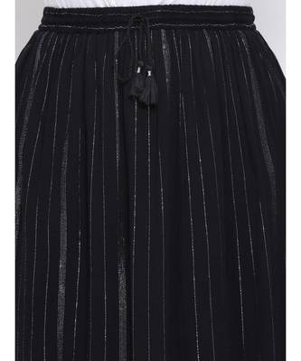 Black Lurex Plus Size Women Skirt 5