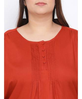 Rust Button Down Plus Size Women Top 5