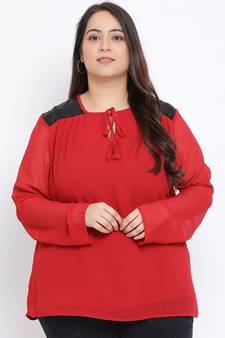 Wine Lace Plus Size Women Top