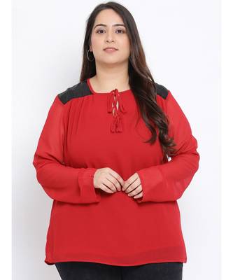 Wine Lace Plus Size Women Top 1