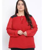 Wine Lace Plus Size Women Top