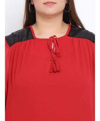 Wine Lace Plus Size Women Top 5