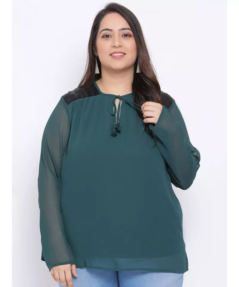Green Forest Plus Size Women Top