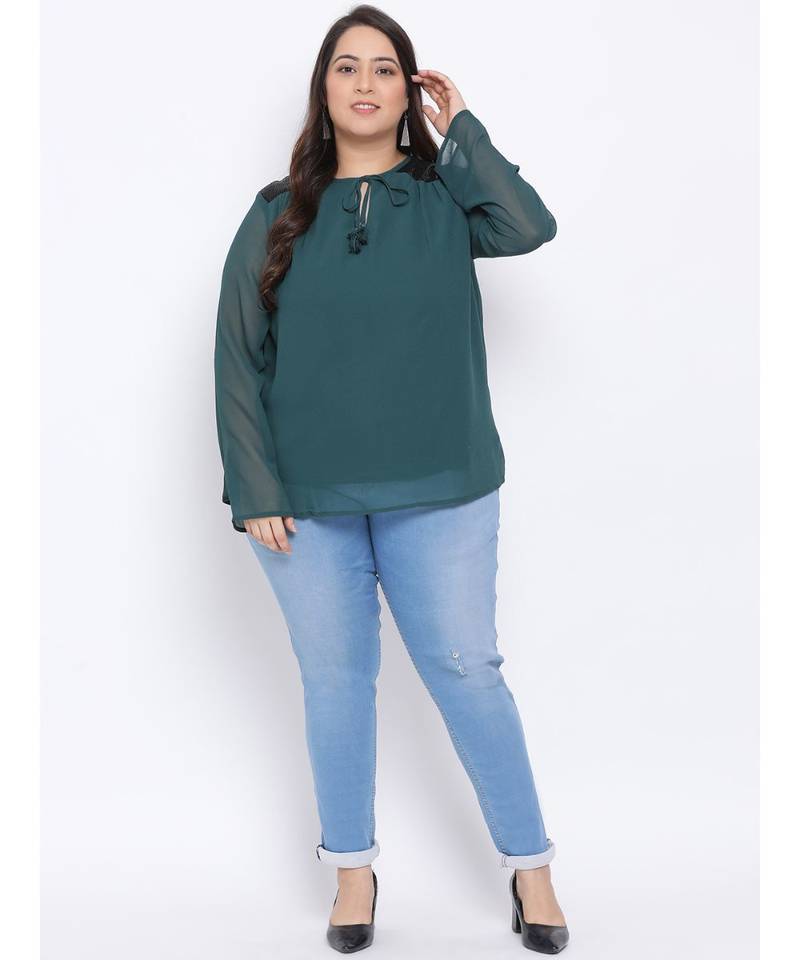 Green Forest Plus Size Women Top