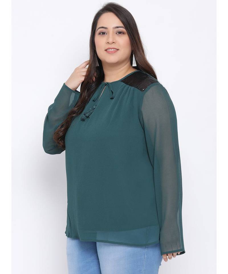 Green Forest Plus Size Women Top