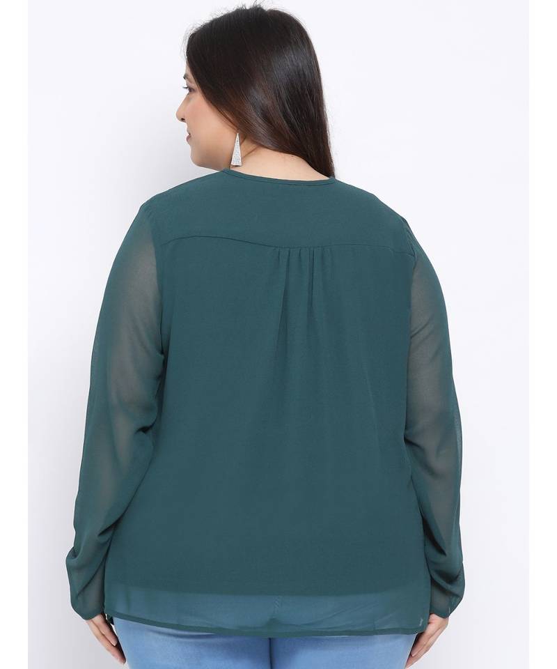 Green Forest Plus Size Women Top