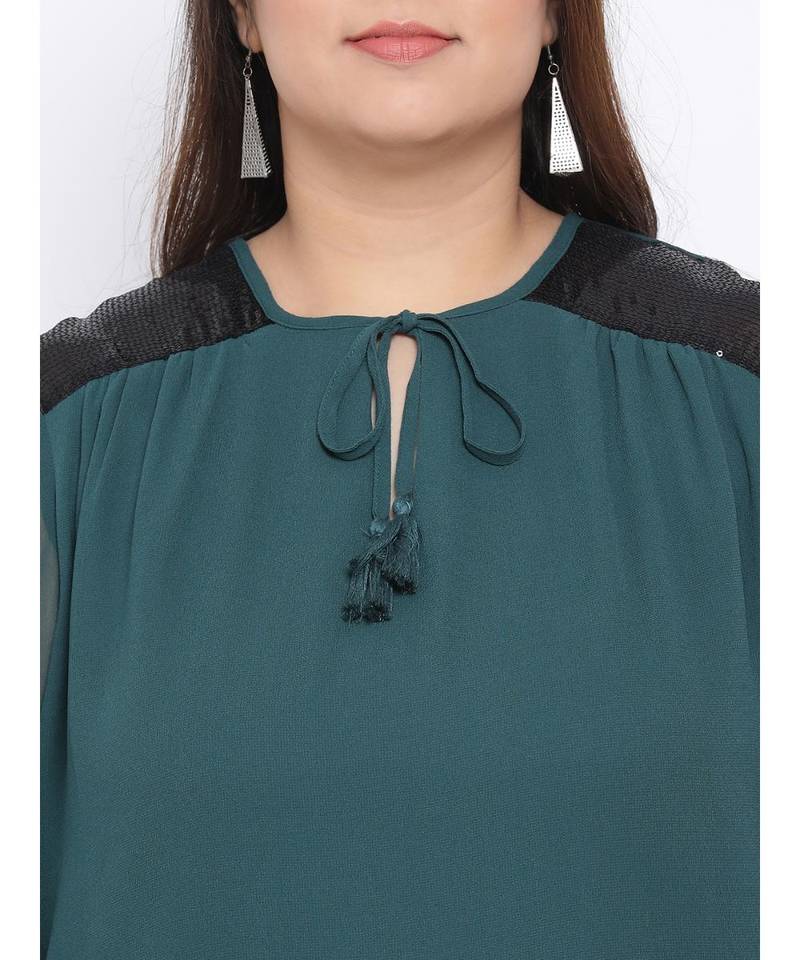 Green Forest Plus Size Women Top