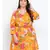 Orange Floral Den Plus Size Women Tunic