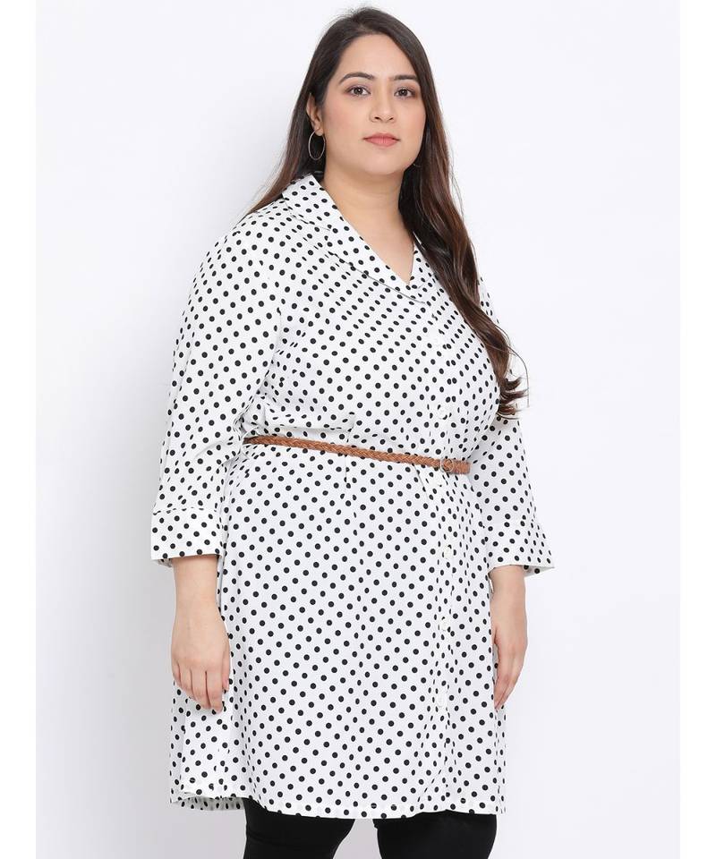 Polka Dot Plus Size Women Tunic
