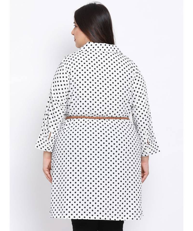 Polka Dot Plus Size Women Tunic
