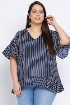 Stripe Gallaway Plus Size Women Tunic