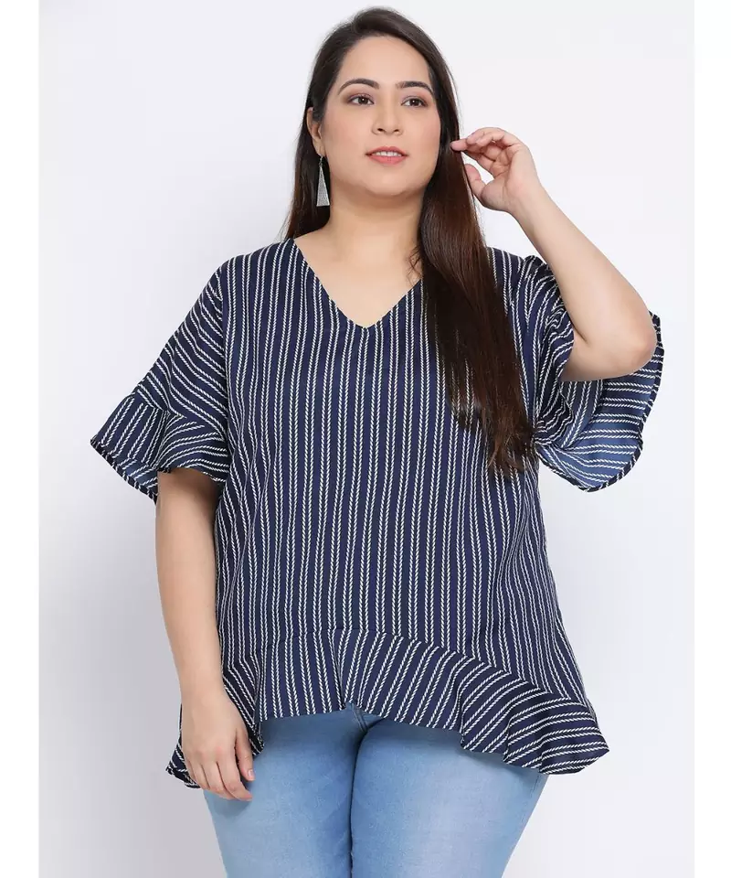 Stripe Gallaway Plus Size Women Tunic