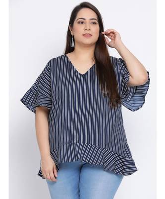 Stripe Gallaway Plus Size Women Tunic 1