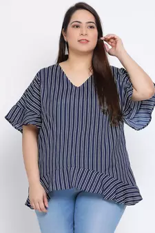 Stripe Gallaway Plus Size Women Tunic