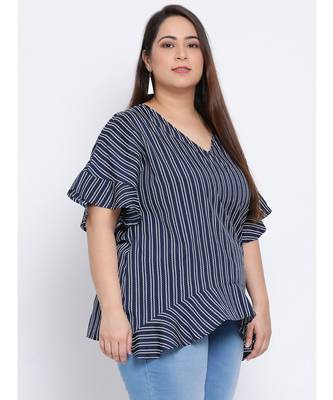 Stripe Gallaway Plus Size Women Tunic 3