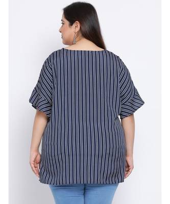 Stripe Gallaway Plus Size Women Tunic 4