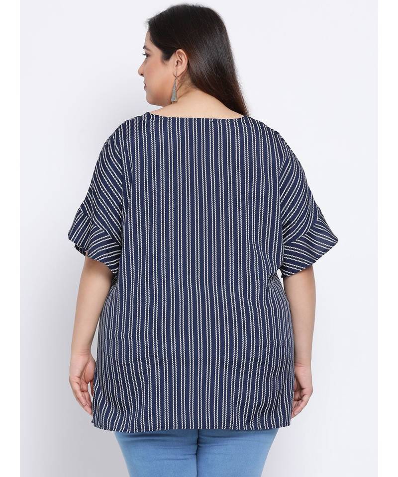 Stripe Gallaway Plus Size Women Tunic